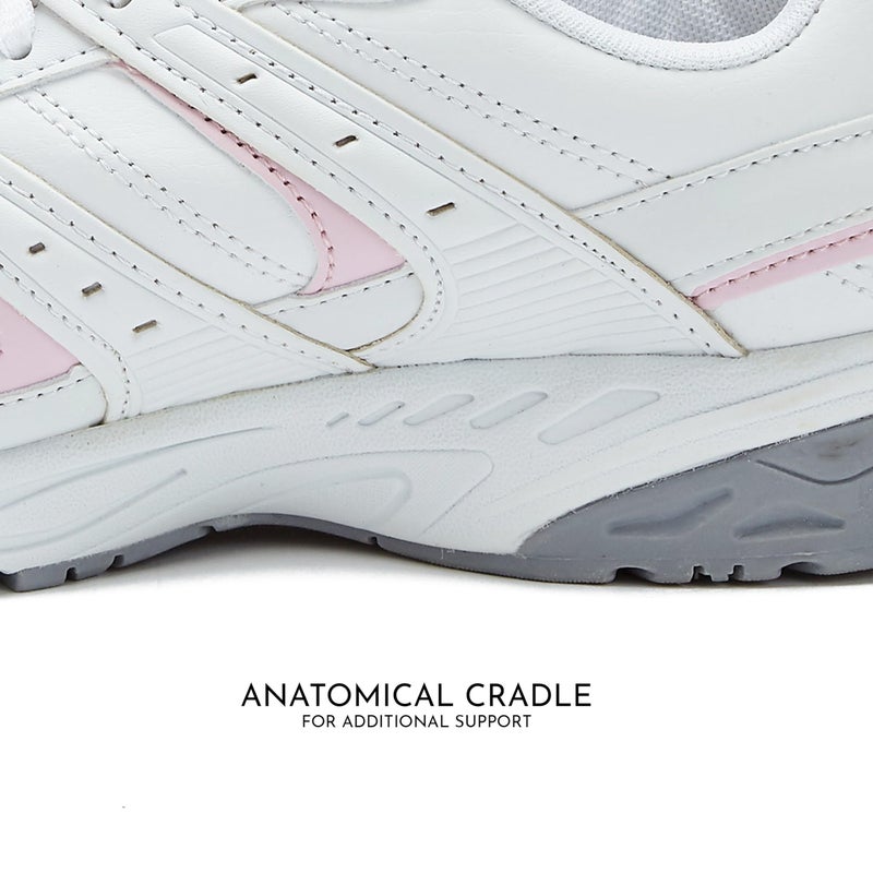 Avia Verge Womens Sneakers - Tennis, Court, Cross Training, or Pickleball Shoes for Women, 8 Medium, White with Light Pink - Image 2